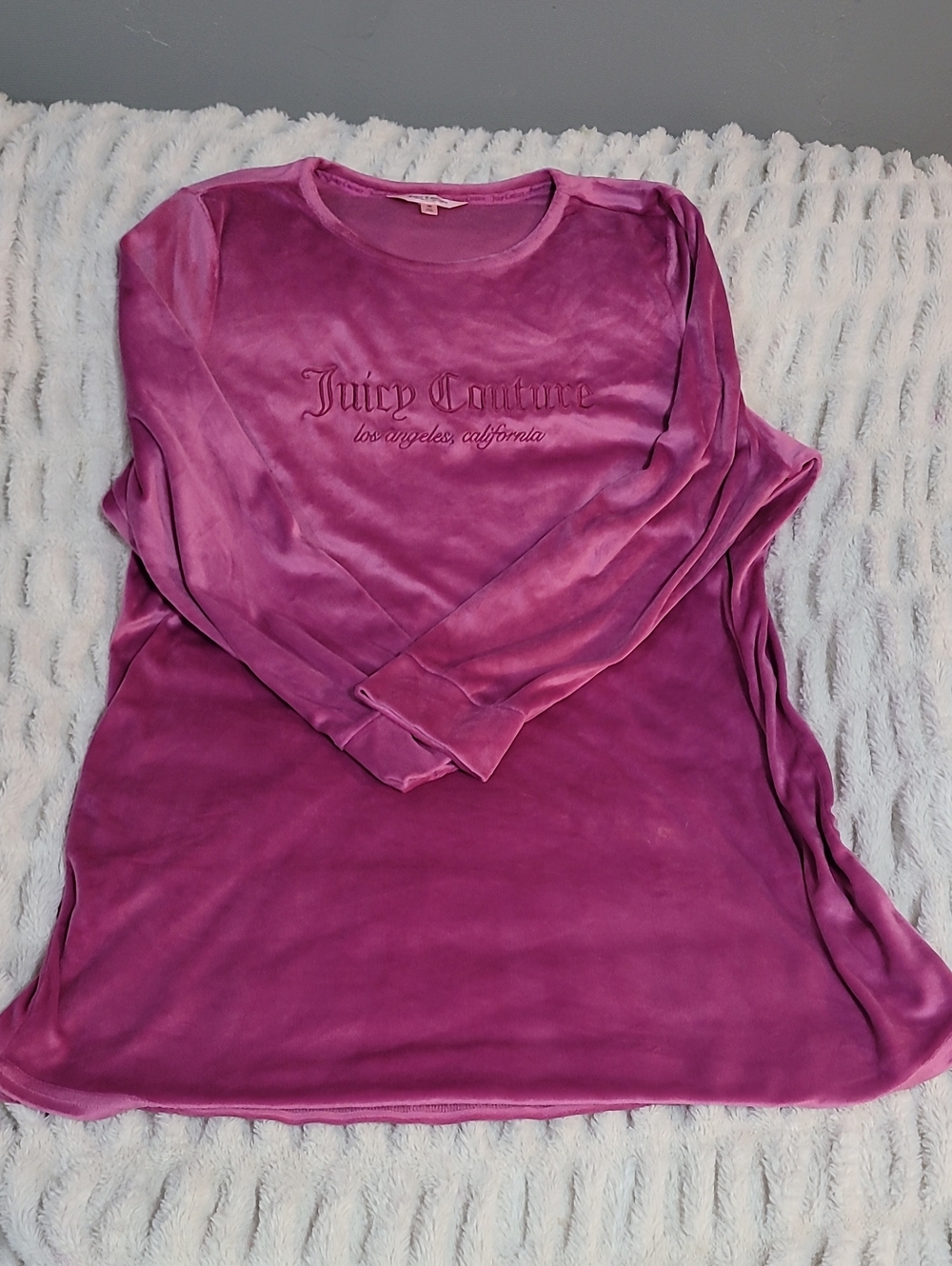 Juicy Couture Velour Long Sleeve Pajamas in Vibrant Magenta